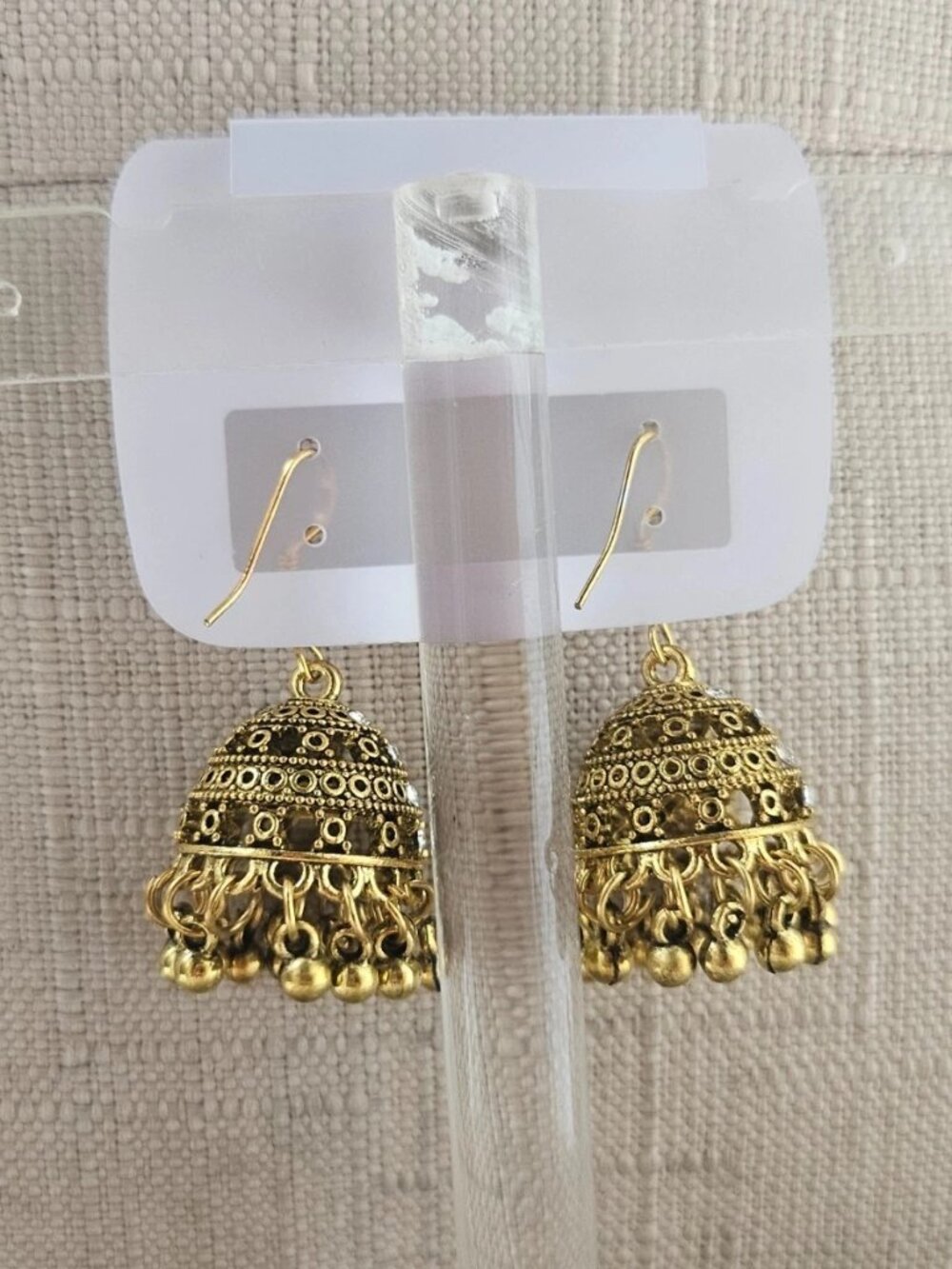Women Earrings Gold Tone Fashion Jewelry Chandelier Jhumka Earrrings New defect - Picture 8 of 12